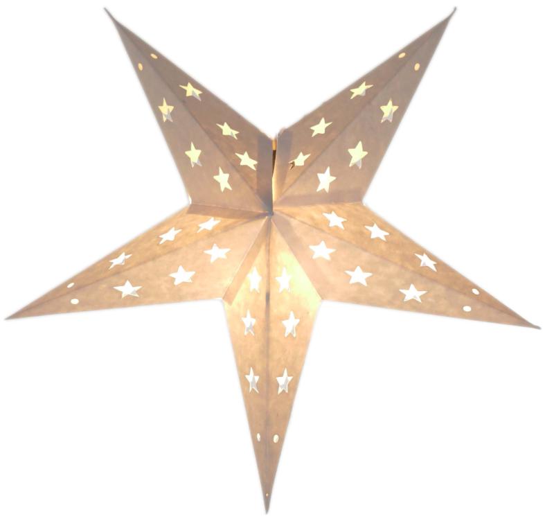 Baby Lotus white - Foldable glowing star, paper poinsettia with 5 points, 40 cm